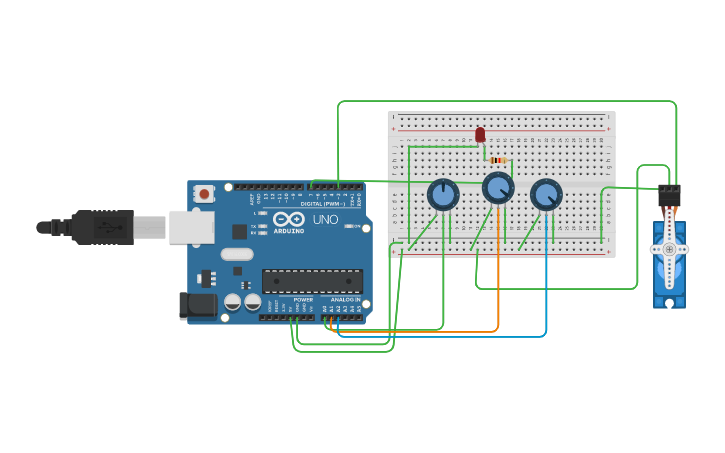 Circuit design Adaptive Light Control System - Tinkercad