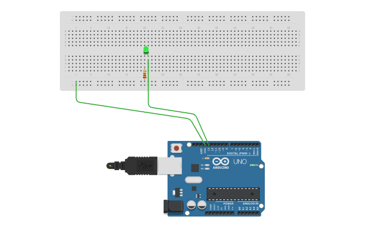 Circuit design Blinking led | Tinkercad