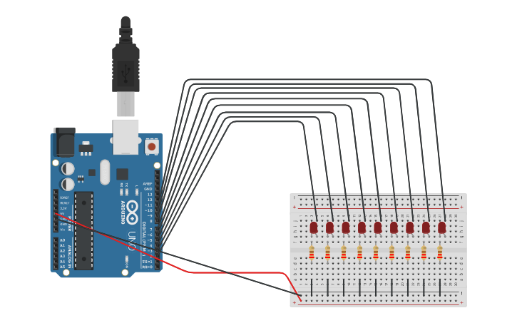 Circuit design LED pattern | Tinkercad