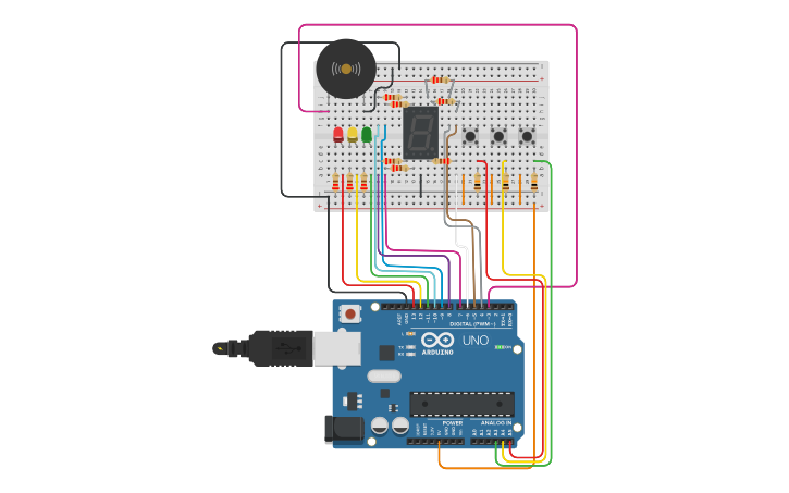 Circuit design Novo - Jogo da Memória - Tinkercad