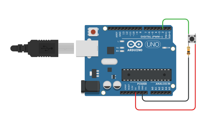 Circuit design Button State | Arduino Lesson #4 | Tinkercad