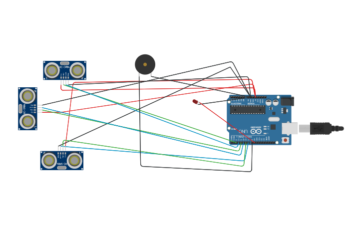 Circuit design Smart Walking Stick Project - Tinkercad
