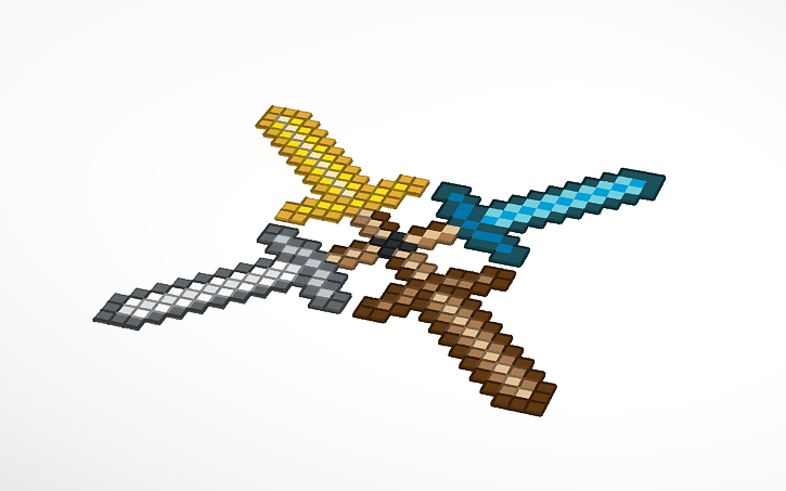 Minecraft Sword Pixel Art Tinkercad