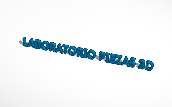 3D design Letras Laboratorio de piezas 3D - Tinkercad