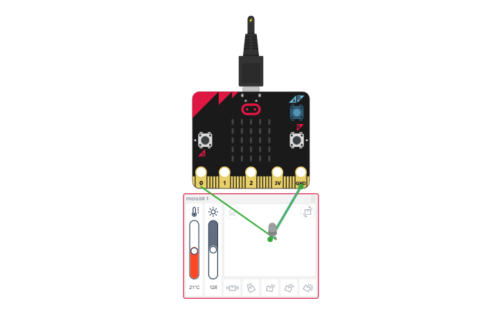 microbit: blink and breath (led module) - full stack... Circuit design MicroBit Blink | Tinkercad