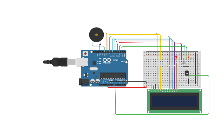 Circuit design Temperature sensor - Tinkercad