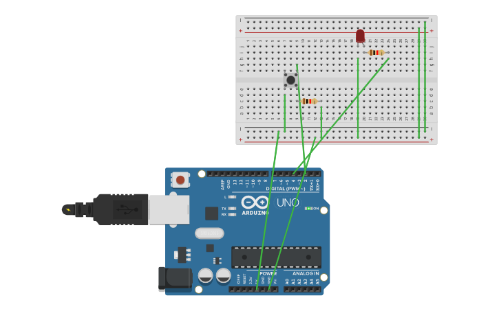 Circuit design PUSH BUTTON LED USING ARDUINO - Tinkercad
