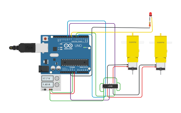 Circuit design Robot - Tinkercad