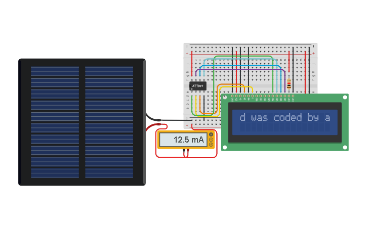 Circuit design Attiny + lcd 16x2 - Tinkercad