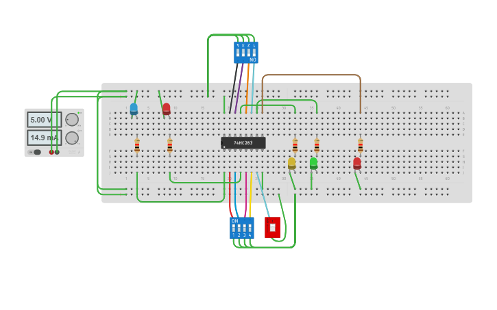 Circuit Design 4-bit Parallel Adder - Tinkercad