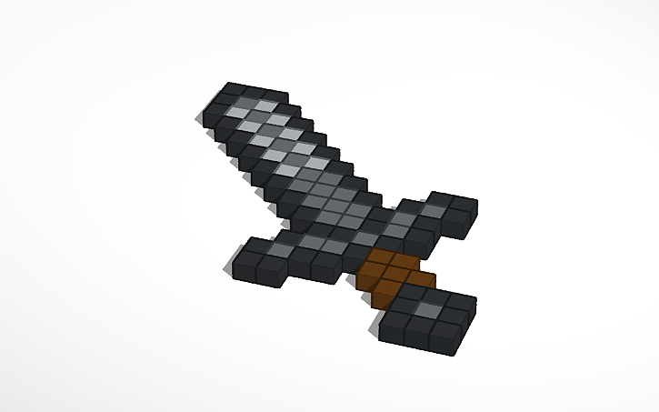 3D design Minecraft Netherite Sword | Tinkercad