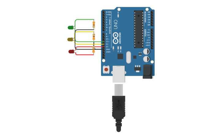 Circuit design SEMAFORO - Tinkercad