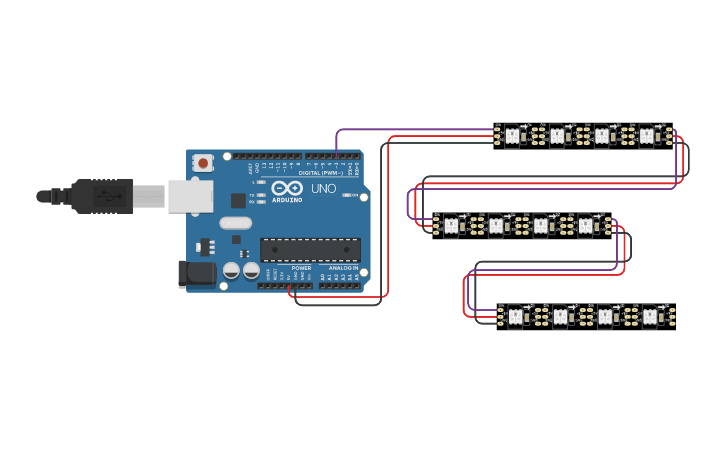 Circuit design Tugas12_1818049_3RingLEDStripV1 | Tinkercad