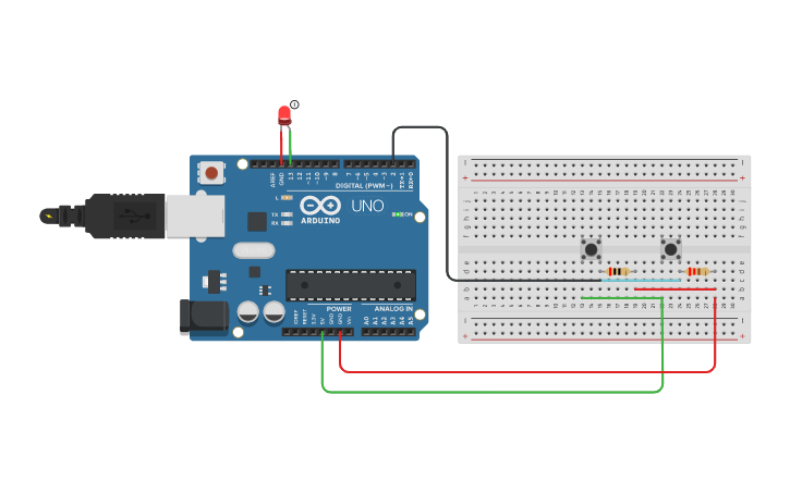 Circuit design Push Button Arduino - Tinkercad