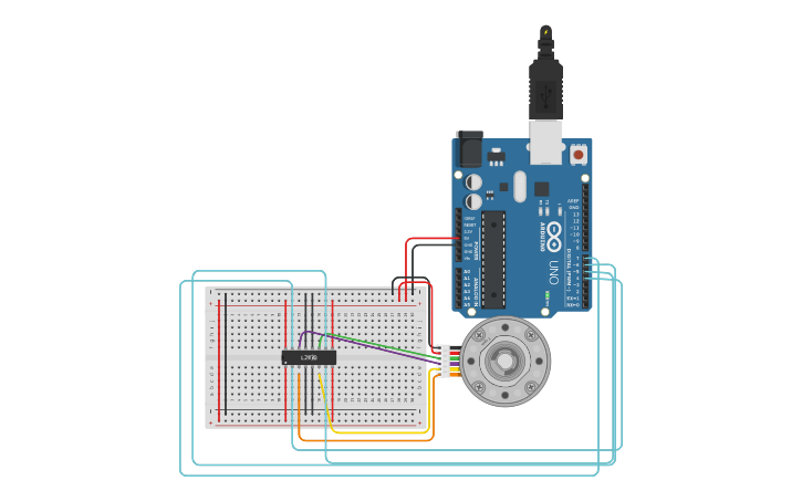 Circuit design Stepper Motor with Driver | Tinkercad