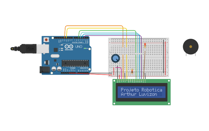 Circuit design Arduino Visor LCD 16x2 - Tinkercad