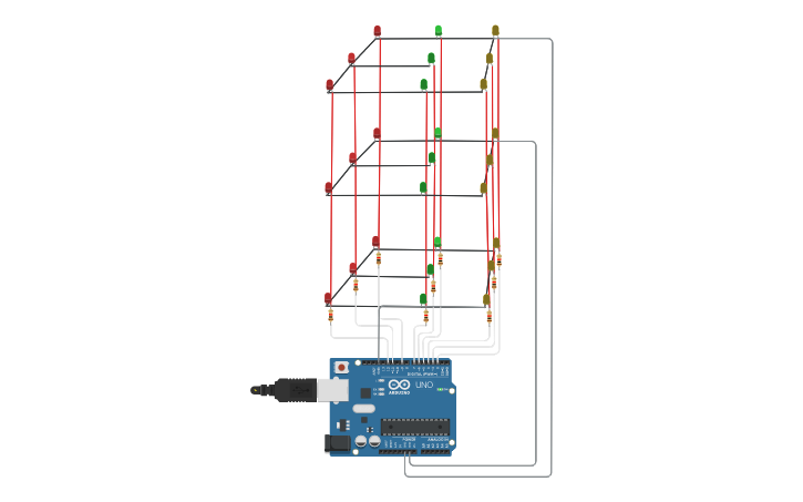 Circuit design Cubo de led | Tinkercad