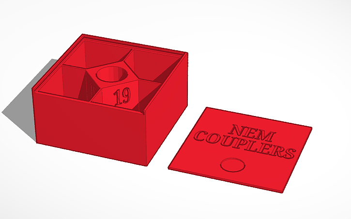 3D design NEM coupler box with side lid | Tinkercad
