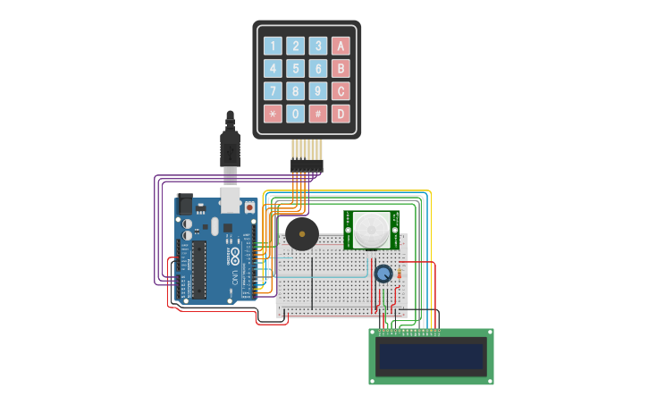 Circuit design alarma - Tinkercad