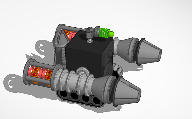 3D design Flamethrower speaker - Tinkercad