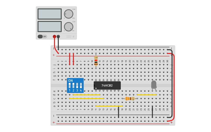 Circuit design Tp1 compuerta NOR | Tinkercad