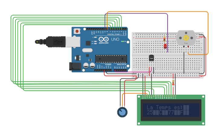 Circuit design Circuito Aire acondicionado - Tinkercad