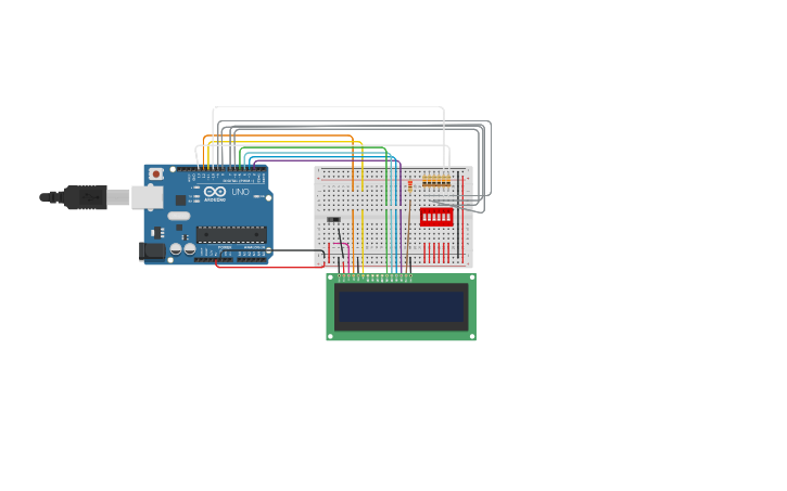 Circuit design Binary to decimal converter - Tinkercad