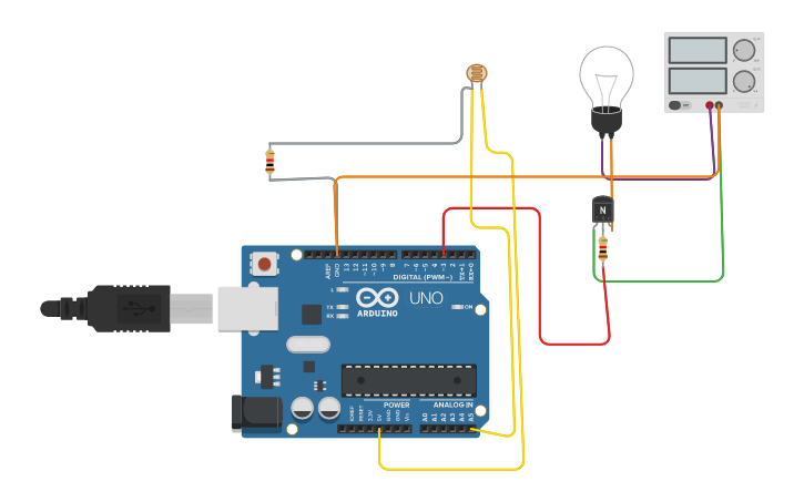 Circuit design SMART STREET LIGHT - Tinkercad