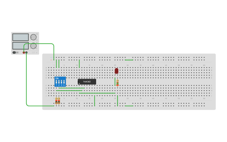 Circuit design NOR GATE - Tinkercad