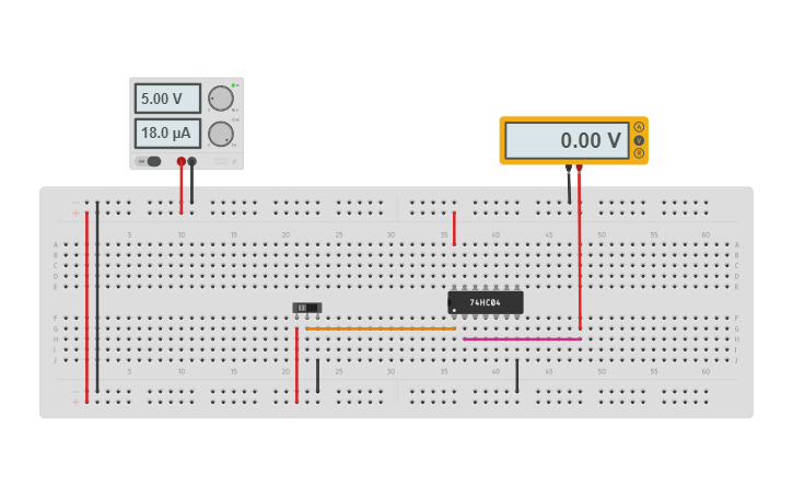 Circuit design Slide Switch Pada IC 7404 | Tinkercad