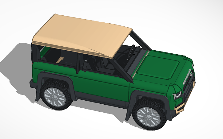 3D design Land Rover Defender 90 Grand Green - Tinkercad