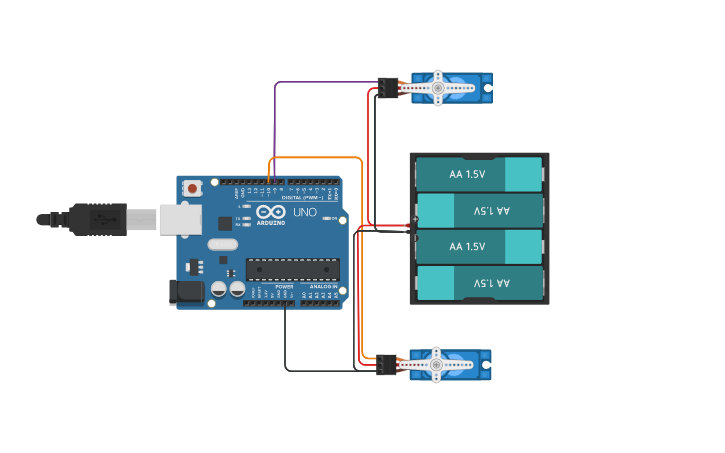 Serometer Arduino Circuit design Servomotor SG90 con Arduino UNO - Tinkercad