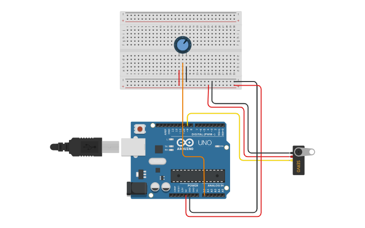 Circuit Design Arduino Project 6 Servo Control With A Potentiometer Tinkercad 6650