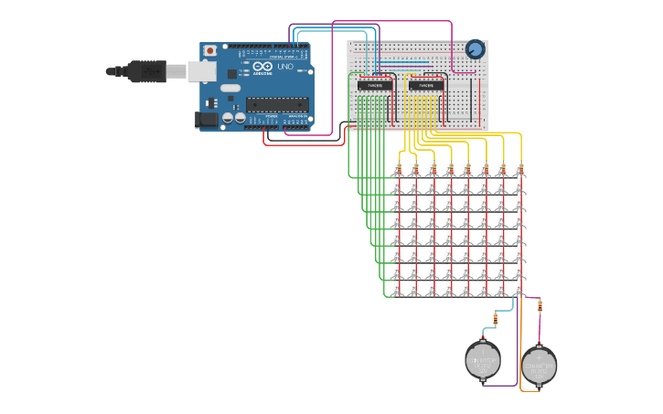 Circuit design Smiley 8x8 LED Matrix | Tinkercad