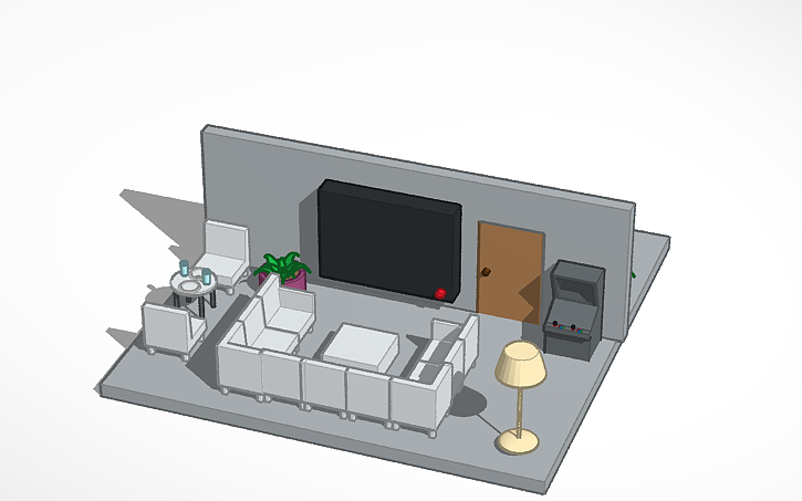 3D design mini doll house - Tinkercad