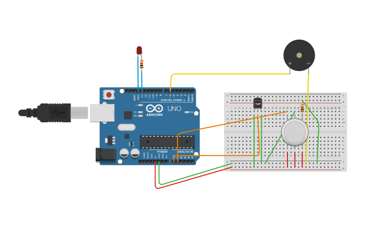 Circuit design Copy of Flame sensor - Tinkercad