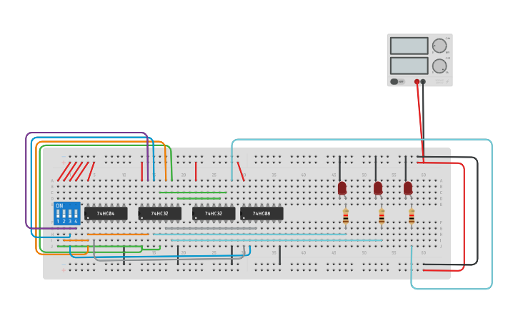 Circuit design 106119084 (4 Bit Priority Encoder) - Tinkercad