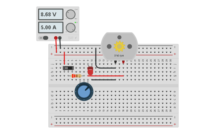 Circuit design Potenciometro - Tinkercad