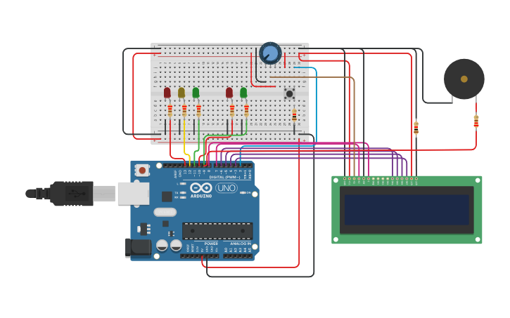 Circuit design Copy of Arduino with LCD Interface | Tinkercad
