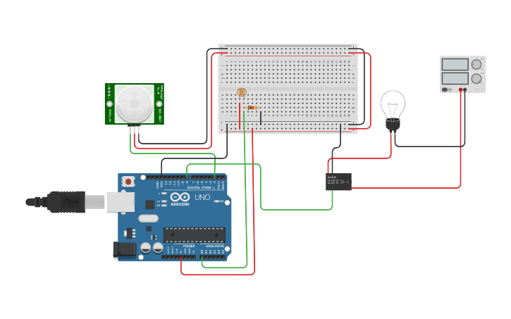 Circuit design Automatic Room Light Controller using Arduino and PIR ...