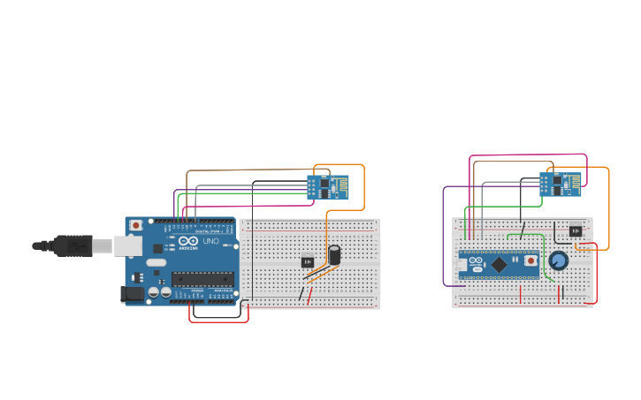 Circuit design circuito final nRF24L01 - Tinkercad