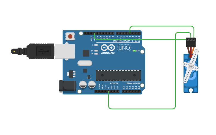 Circuit design servo Motor - Tinkercad