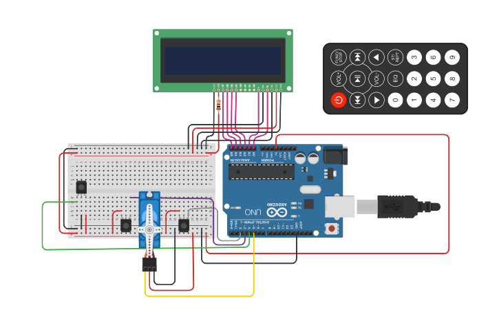 Circuit design Smart Parking System - Tinkercad