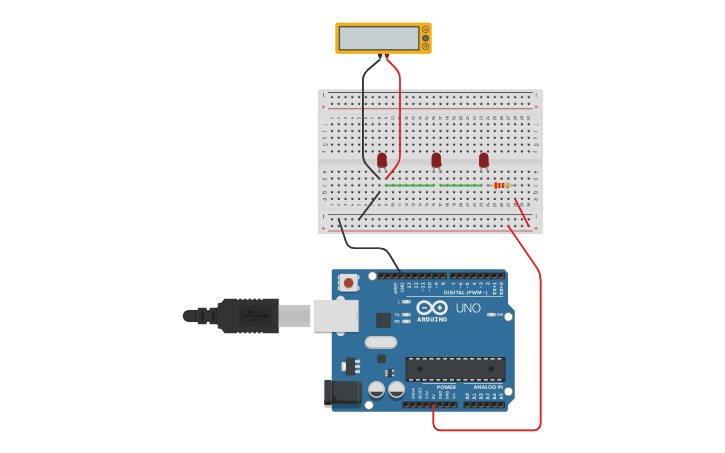Circuit design Series Circuit Activity (measure Voltage) - Tinkercad