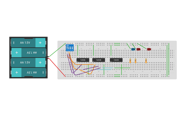 Circuit design Compuerta XOR - Tinkercad