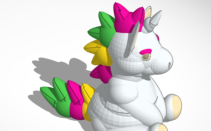 3D design Stuffed Unicorn Tinkercad