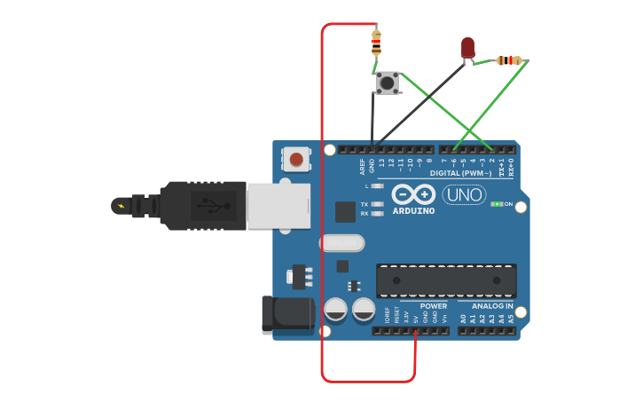 Circuit design Interrupt button - Tinkercad