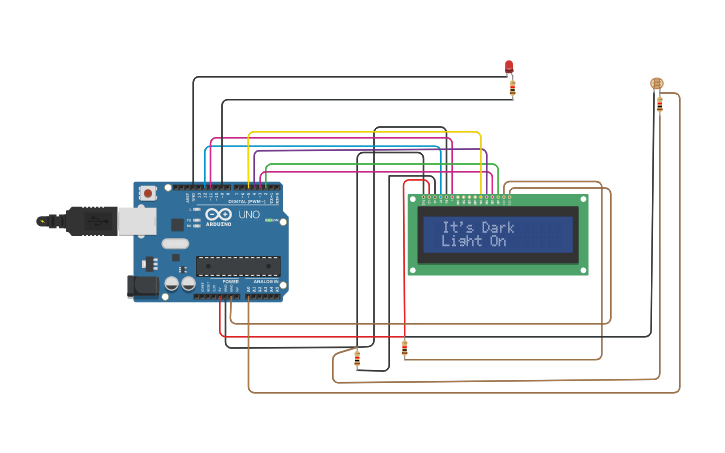 Circuit design Arduino #2 - LDR (Light Dependent Resistor) - Tinkercad