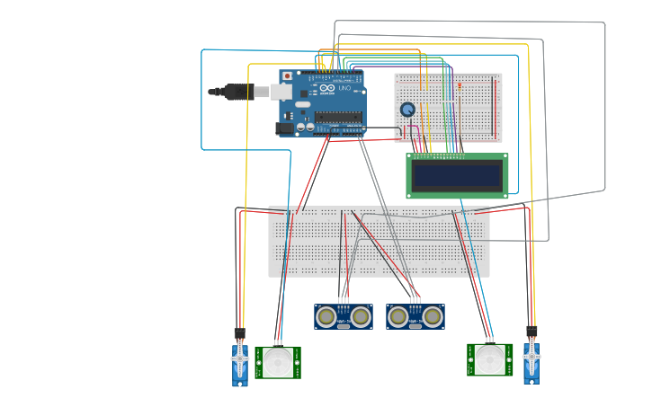 Circuit design Copy of Smart Car Parking System | Tinkercad