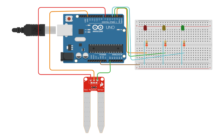 Circuit design water level sensor - Tinkercad